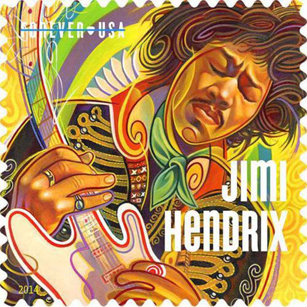 【廃番ラスト販売/特別価格】JIMI HENDRIX ジミヘンドリックス (追悼 55年 ) - MUSIC ICONS 記念切手シート / 貴重 / 切手・レター品 - PGS